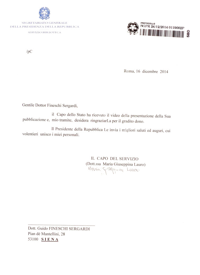 ringraziamenti filmato giorgio napolitano controrivoluzione