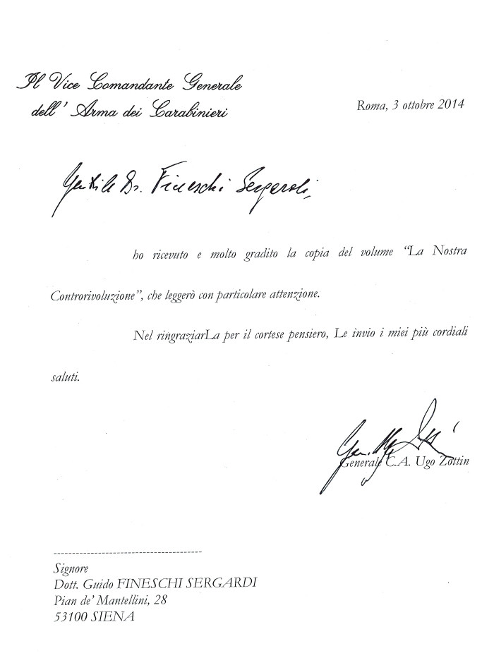 la nostra controrivoluzione vicecomandante carabinieri ugo zottin