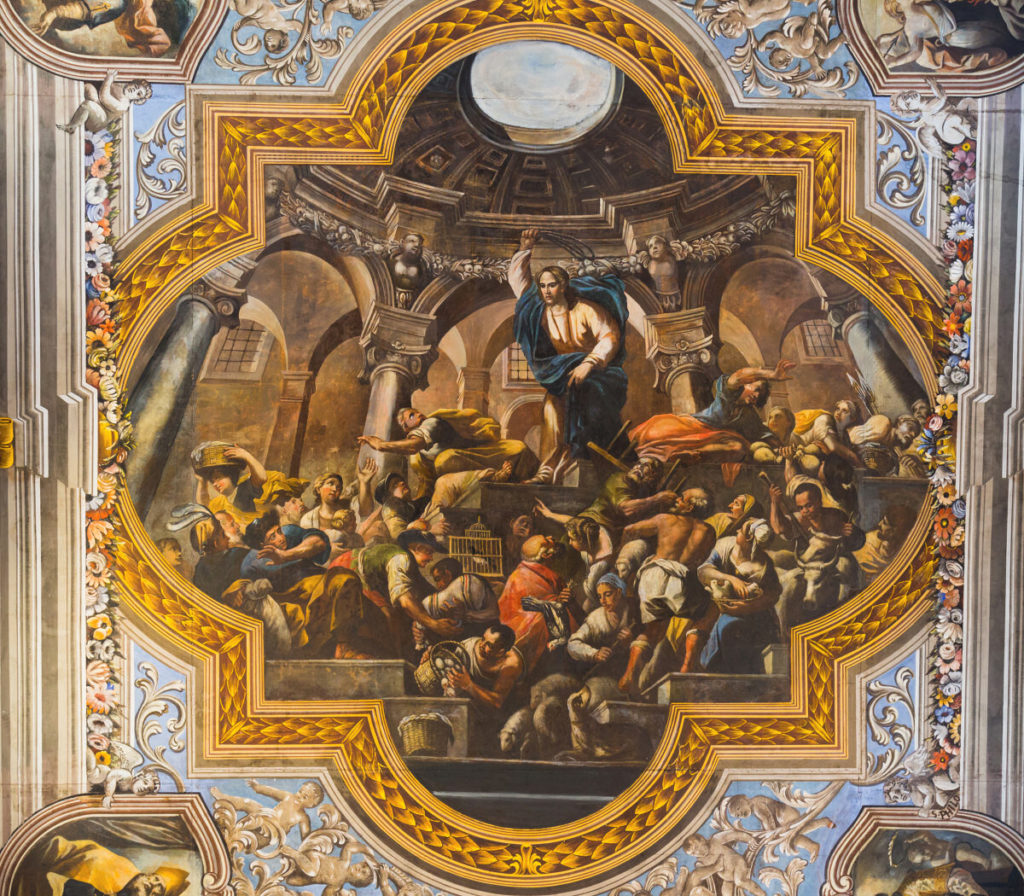 Dipinto Gesù scaccia i mercanti dal Tempio
